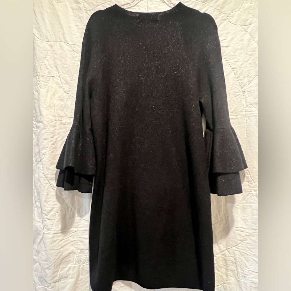 Anthropologie Claudette Black Ruffled Sweater Dress Sz:M - Picture 11 of 14